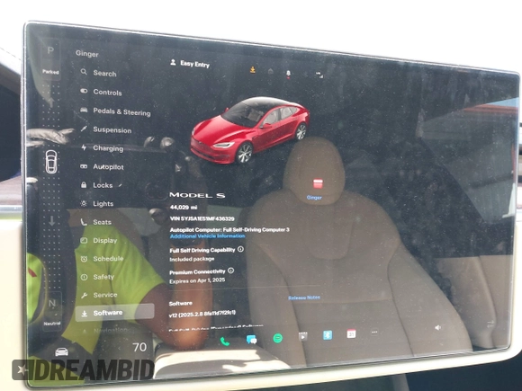 2021 Tesla Model S Long Range z VIN 5YJSA1E51MF436329, wystawiony jako IAAI lot #41918018 z przebiegiem 44 029 mil mil oraz . Historia ofert i sprzedaży dostępna na DreamBid. Obrazek 18.