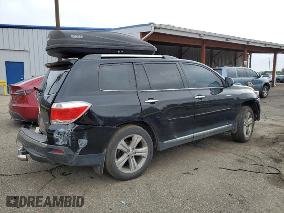 2013 Toyota Highlander Limited with VIN 5TDDK3EH6DS219401, listed as a Copart auction lot 62085705 with 282,264 mi miles and Salvage title. Bid and sale history available at DreamBid. Image 3.