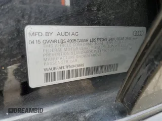2015 Audi A4 Premium with VIN WAUBFAFL7FN043869, listed as a Copart auction lot 49433994 with 99,082 mi miles and Salvage Title. Bid and sale history available at carsss.com. Image 12.