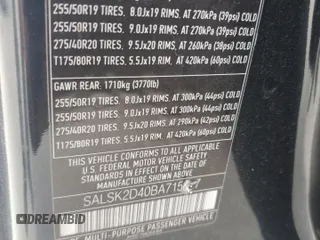 2011 Land Rover Range Rover Sport HSE Lux z VIN SALSK2D40BA715667, wystawiony jako Copart lot #60884005 z przebiegiem 90 629 mil mil oraz Szkoda całkowita • Salvage title. Historia ofert i sprzedaży dostępna na DreamBid. Obrazek 14.
