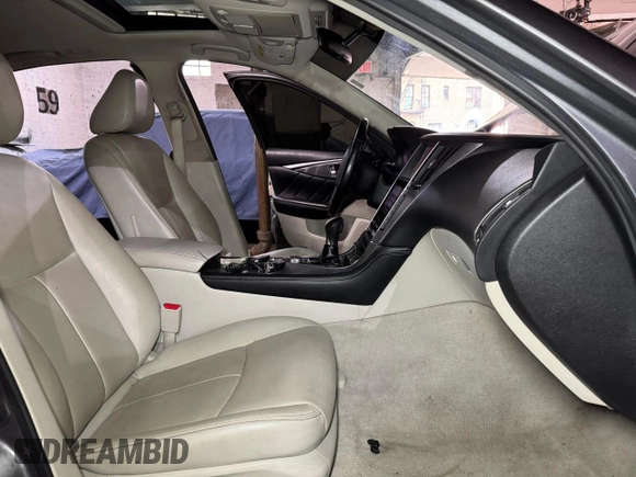 2015 Infiniti Q50 with VIN JN1BV7AR7FM412100, listed as a Copart auction lot 54574705 with 111,230 mi miles and Salvage Title. Bid and sale history available at carsss.com. Image 5.
