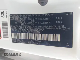 2019 Toyota Sienna XLE z VIN 5TDDZ3DC1KS224861, wystawiony jako IAAI lot #42093799 z przebiegiem 68 651 mil mil oraz . Historia ofert i sprzedaży dostępna na DreamBid. Obrazek 9.