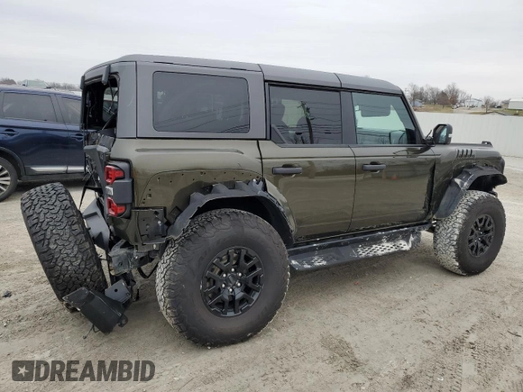 2024 Ford Bronco Raptor z VIN 1FMEE0RR5RLA40316, wystawiony jako Copart lot #85676734 z przebiegiem 7 194 mil mil oraz Szkoda całkowita • Salvage title. Historia ofert i sprzedaży dostępna na DreamBid. Obrazek 3.