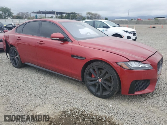 2018 Jaguar XF with VIN SAJBG4FV8JCY69204, listed as a Copart auction lot 50270335 with 45,243 mi miles and Salvage Title. Bid and sale history available at DreamBid. Image 4.