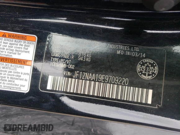 2014 Scion FR-S z VIN JF1ZNAA19E9709220, wystawiony jako Copart lot #54389725 z przebiegiem 123 443 mil mil oraz Szkoda całkowita • Salvage title. Historia ofert i sprzedaży dostępna na DreamBid. Obrazek 13.