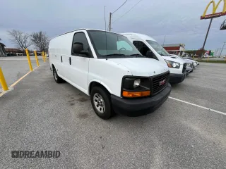 2011 GMC Savana Cargo Van with VIN 1GTS7AFX3B1173152, listed as a Copart auction lot 83516624 with 107,210 mi miles and Clean Title. Bid and sale history available at carsss.com. Image 1.