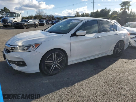 2017 Honda Accord Sedan Sport with VIN 1HGCR2F50HA133981, listed as a Copart auction lot 44415735 with 170,368 mi miles and Salvage Title. Bid and sale history available at carsss.com. Image 1.