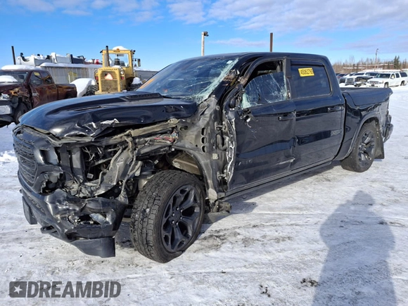 2020 Ram 1500 Limited with VIN 1C6SRFHTXLN187438, listed as a Copart auction lot 45062765 with 0 mi miles and Salvage Title. Bid and sale history available at carsss.com. Image 1.