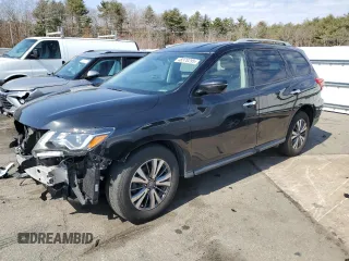 2018 Nissan Pathfinder S z VIN 5N1DR2MM6JC620539, wystawiony jako Copart lot #48370295 z przebiegiem 91 047 mil mil oraz Szkody całkowita. Historia ofert i sprzedaży dostępna na DreamBid. Obrazek 1.
