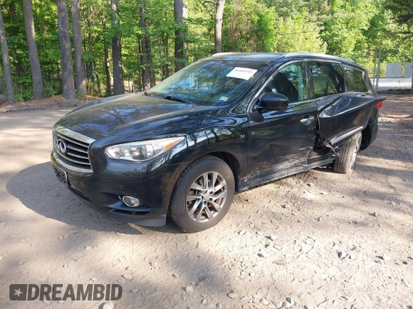 2014 Infiniti QX60 with VIN 5N1AL0MM1EC532643, listed as a IAAI auction lot 42161193 with 107,325 mi miles and . Bid and sale history available at DreamBid. Image 2.