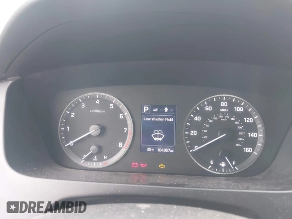 2017 Hyundai Sonata 2.4L with VIN 5NPE24AFXHH587851, listed as a IAAI auction lot 41619232 with 104,367 mi miles and . Bid and sale history available at carsss.com. Image 7.