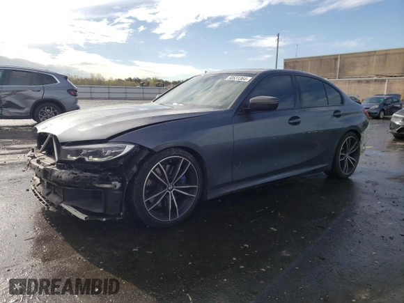 2020 BMW 3 Series M340i with VIN 3MW5U7J05L8B44054, listed as a Copart auction lot 50531364 with 38,012 mi miles and Salvage Title. Bid and sale history available at carsss.com. Image 1.