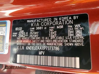 2023 Kia Seltos S with VIN KNDEU2AAXP7373786, listed as a Copart auction lot 57609165 with 6,524 mi miles and Clean title. Bid and sale history available at DreamBid. Image 13.