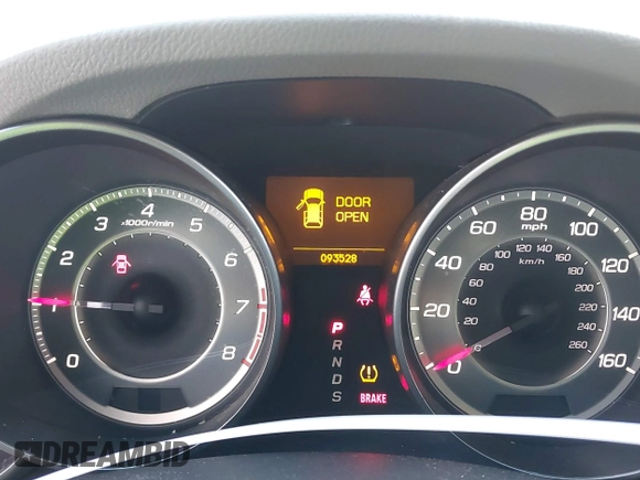 2013 Acura MDX with VIN 2HNYD2H26DH501348, listed as a IAAI auction lot 41388486 with 93,528 mi miles. Bid and sale history available at carsss.com. Image 16.