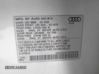 2015 Audi Q7 3.0T S line Prestige with VIN WA1DGAFE9FD001990, listed as a IAAI auction lot 41704132 with 108,118 mi miles. Bid and sale history available at carsss.com. Image 9.