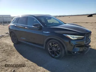 2019 Infiniti QX50 Essential with VIN 3PCAJ5M31KF133096, listed as a Copart auction lot 50340905 with 77,112 mi miles and Salvage Title. Bid and sale history available at DreamBid. Image 4.
