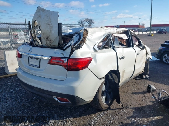 2014 Acura MDX with VIN 5FRYD3H24EB016580, listed as a IAAI auction lot 41589124 with 101,155 mi miles. Bid and sale history available at carsss.com. Image 4.