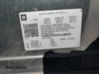 2021 Chevrolet Traverse RS with VIN 1GNERJKW3MJ188636, listed as a Copart auction lot 48298235 with 66,360 mi miles and Salvage Title. Bid and sale history available at carsss.com. Image 13.