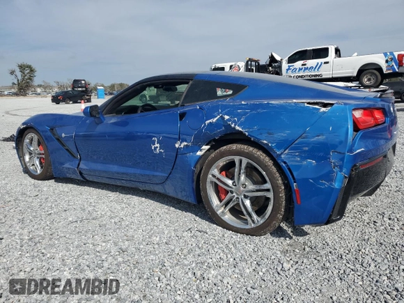 2016 Chevrolet Corvette 1LT with VIN 1G1YB2D72G5107038, listed as a Copart auction lot 43131815 with 45,822 mi miles and Salvage Title. Bid and sale history available at carsss.com. Image 2.