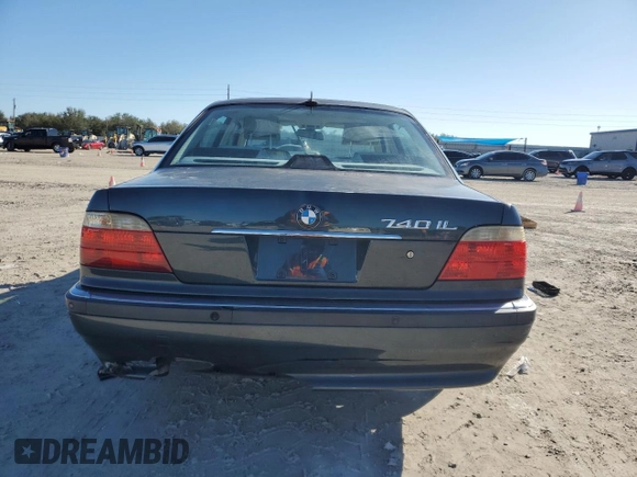 2001 BMW 7 Series 740iL with VIN WBAGH83411DP24887, listed as a Copart auction lot 42635955 with 0 mi miles and Clean Title. Bid and sale history available at carsss.com. Image 6.