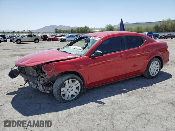 2014 Dodge Avenger SE with VIN 1C3CDZAG3EN234150, listed as a Copart auction lot 62183455 with 71,071 mi miles and Salvage title. Bid and sale history available at DreamBid. Image 1.