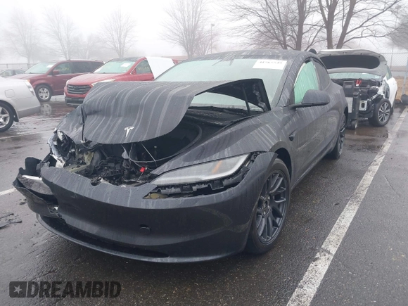 2024 Tesla Model 3 Long Range with VIN 5YJ3E1EB2RF815376, listed as a IAAI auction lot 41565549 with 10,377 mi miles and . Bid and sale history available at DreamBid. Image 2.