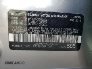 2014 Mitsubishi Lancer Evolution MR with VIN JA32W5FVXEU007527, listed as a Copart auction lot 87667745 with 74,484 mi miles and Salvage Title. Bid and sale history available at carsss.com. Image 12.
