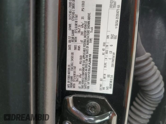 2018 Ford F-150 XL with VIN 1FTEW1E59JFA28618, listed as a Copart auction lot 49888255 with 114,630 mi miles and Salvage Title. Bid and sale history available at carsss.com. Image 12.