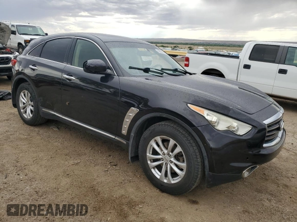 2013 Infiniti FX with VIN JN8CS1MU8DM141623, listed as a Copart auction lot 62533145 with 160,602 mi miles and Salvage title. Bid and sale history available at DreamBid. Image 4.