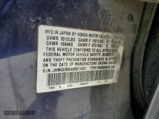 2009 Honda Fit Sport w/Navi with VIN JHMGE88649S011431, listed as a Copart auction lot 50240795 with 0 mi miles and Salvage Title. Bid and sale history available at carsss.com. Image 14.