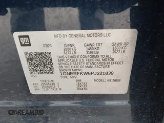 2023 Chevrolet Traverse LS with VIN 1GNERFKW6PJ221839, listed as a IAAI auction lot 42064680 with 41,183 mi miles and . Bid and sale history available at DreamBid. Image 9.