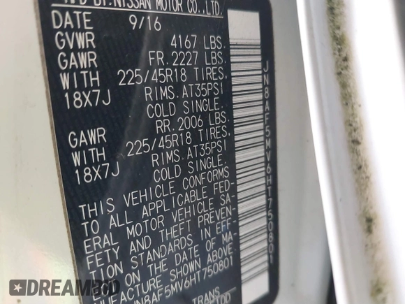 2017 Nissan Juke SL with VIN JN8AF5MV6HT750801, listed as a IAAI auction lot 41670711 with 149,473 mi miles. Bid and sale history available at carsss.com. Image 9.