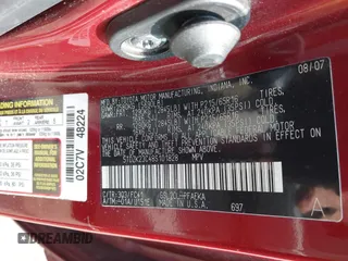2008 Toyota Sienna CE z VIN 5TDZK23C48S101828, wystawiony jako IAAI lot #42425037 z przebiegiem 181 475 mil mil oraz . Historia ofert i sprzedaży dostępna na DreamBid. Obrazek 9.