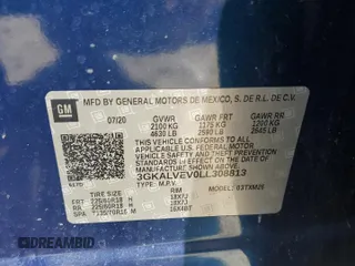 2020 GMC Terrain SLT with VIN 3GKALVEV0LL308813, listed as a Copart auction lot 58926985 with 77,826 mi miles and Salvage title. Bid and sale history available at DreamBid. Image 13.