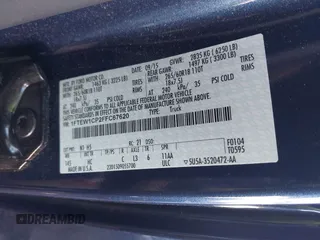 2015 Ford F-150 XL with VIN 1FTEW1CP2FFC67620, listed as a IAAI auction lot 41269500 with 74,009 mi miles. Bid and sale history available at carsss.com. Image 9.