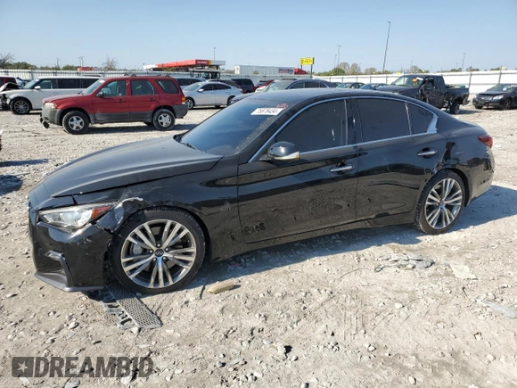 2020 Infiniti Q50 3.0t SPORT with VIN JN1EV7AP9LM203609, listed as a Copart auction lot 75878434 with 22,095 mi miles and Salvage Title. Bid and sale history available at carsss.com. Image 1.