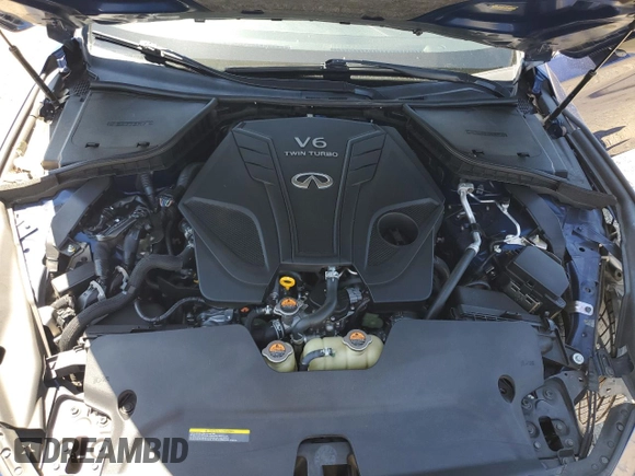 2019 Infiniti Q50 Red Sport 400 with VIN JN1FV7AP4KM761032, listed as a Copart auction lot 57807915 with 85,471 mi miles and Salvage title. Bid and sale history available at DreamBid. Image 11.