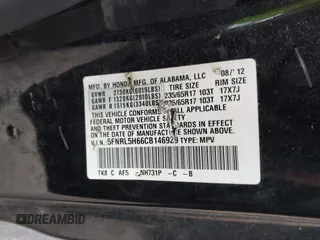 2012 Honda Odyssey EX-L с VIN 5FNRL5H66CB146929, выставлен на аукционе IAAI как лот 42352367 с пробегом 241 947 миль миль и . История ставок и продаж доступна на DreamBid. Изображение 9.