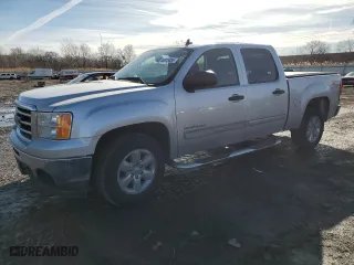 2012 GMC Sierra 1500 SLE with VIN 3GTP2VE70CG180057, listed as a Copart auction lot 46875355 with 185,090 mi miles and Salvage Title. Bid and sale history available at carsss.com. Image 1.