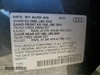 2024 Audi SQ5 Premium Plus with VIN WA1B4AFY7R2008656, listed as a Copart auction lot 81960514 with 16,248 mi miles and Salvage Title. Bid and sale history available at DreamBid. Image 13.