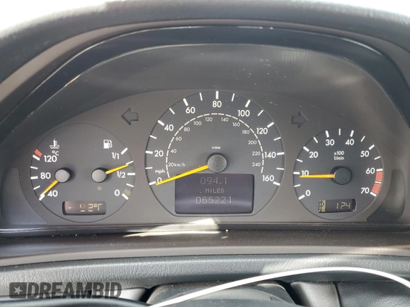 2003 Mercedes-Benz CLK 320 with VIN WDBLK65G43T140926, listed as a Copart auction lot 54426345 with 65,221 mi miles and Salvage Title. Bid and sale history available at DreamBid. Image 9.
