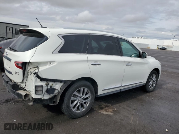 2013 Infiniti JX35 with VIN 5N1AL0MM9DC302590, listed as a Copart auction lot 75949544 with 163,544 mi miles and Salvage Title. Bid and sale history available at carsss.com. Image 3.