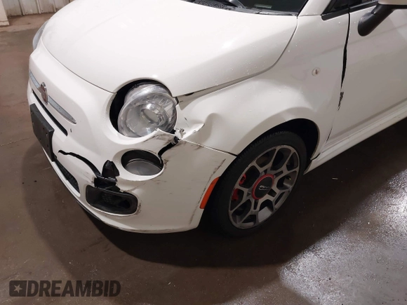 2013 FIAT 500 Sport with VIN 3C3CFFBR7DT754097, listed as a IAAI auction lot 41728826 with 91,276 mi miles. Bid and sale history available at carsss.com. Image 6.