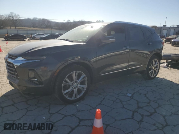 2020 Chevrolet Blazer Premier with VIN 3GNKBFRS0LS647027, listed as a Copart auction lot 46237955 with 79,472 mi miles and Salvage title. Bid and sale history available at DreamBid. Image 1.