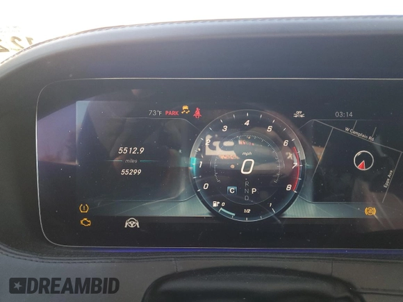 2019 Mercedes-Benz S 560 with VIN WDDUG8GB9KA423150, listed as a Copart auction lot 77655104 with 55,299 mi miles and Salvage Title. Bid and sale history available at DreamBid. Image 9.