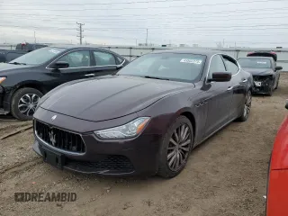 2015 Maserati Ghibli S Q4 with VIN ZAM57RTA1F1145377, listed as a Copart auction lot 43502375 with 58,046 mi miles and Salvage Title. Bid and sale history available at carsss.com. Image 1.