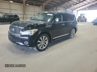 2012 Infiniti QX56 7-passenger with VIN JN8AZ2NF9C9517904, listed as a Copart auction lot 49315055 with 0 mi miles and Salvage Title. Bid and sale history available at carsss.com. Image 1.
