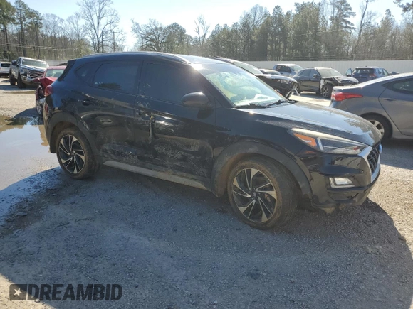 2019 Hyundai Tucson Sport with VIN KM8J33AL1KU049169, listed as a Copart auction lot 45526535 with 113,948 mi miles and Salvage Title. Bid and sale history available at carsss.com. Image 4.