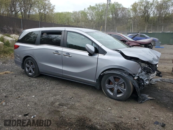 2022 Honda Odyssey EX with VIN 5FNRL6H53NB017028, listed as a Copart auction lot 53077075 with Not Provided miles and Salvage Title. Bid and sale history available at DreamBid. Image 4.