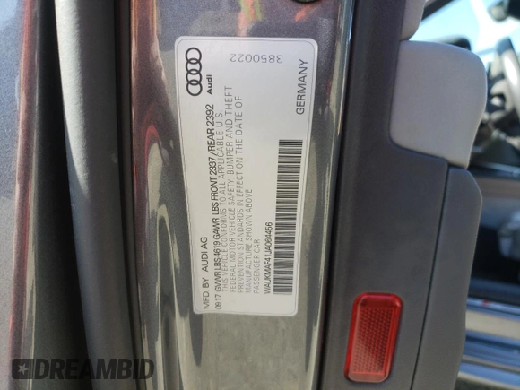 2018 Audi A4 Premium with VIN WAUKMAF41JA064456, listed as a Copart auction lot 48756605 with 80,740 mi miles and Salvage Title. Bid and sale history available at carsss.com. Image 15.